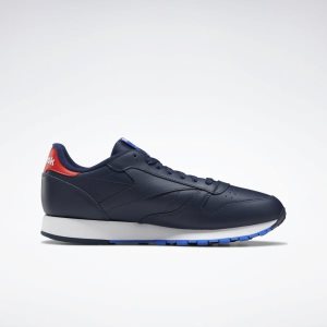 Adidasy Męskie Reebok Classic Leather Granatowe/Czerwone/Białe PL 56WLJDR